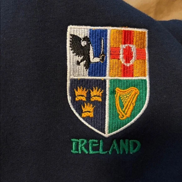 Ireland Live for Rugby Hoodie Mens XXXL Pullover Navy & Green Zip Sweatshirt - Picture 8 of 10